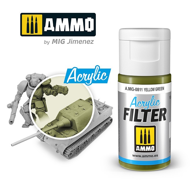 Акриловый фильтр ACRYLIC FILTER Yellow Green (15mL) (Ammo Mig)