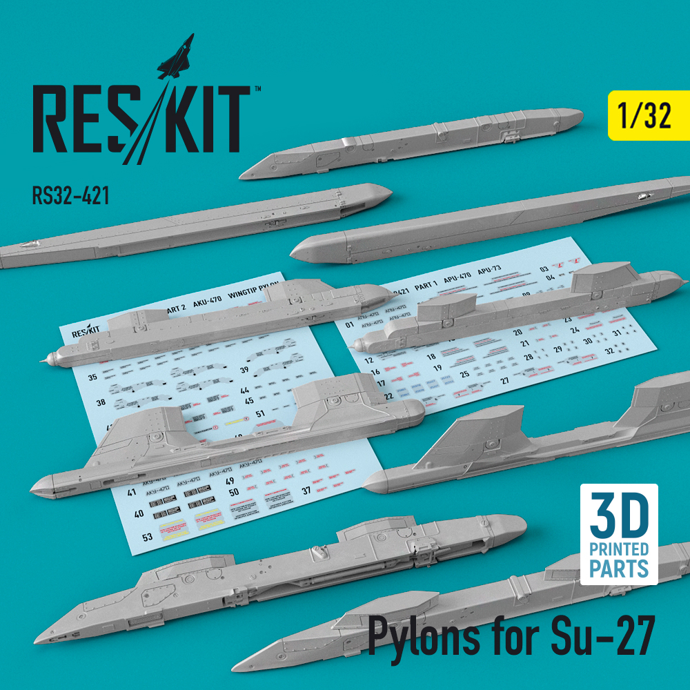 Дополнения из смолы 1/32 Пилоны для Су-27 'Фланкер' [Су-27Б] (Trumpeter) (Reskit)