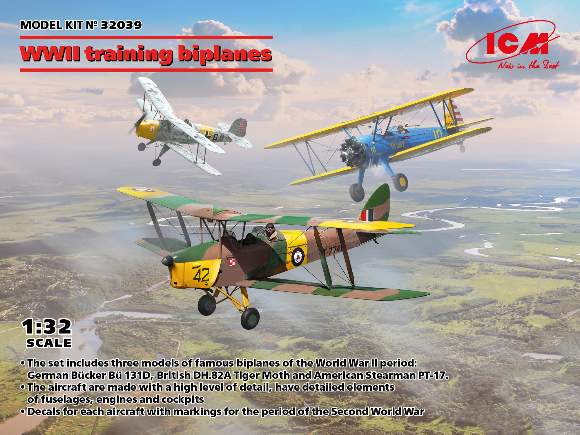 Сборная модель 1/32 Training Biplanes WWII (3 kits) (ICM)