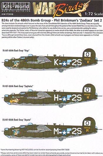 Декаль 1/72 Consolidated B-24H Liberator 834th BS (set 2) (Kits-World)
