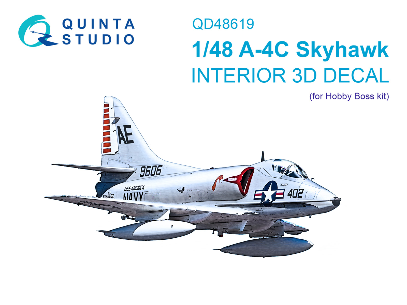 3D Декаль интерьера кабины A-4C Skyhawk (Hobby Boss)