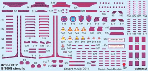 Декаль 1/48 Bf 109G stencils (EDU)