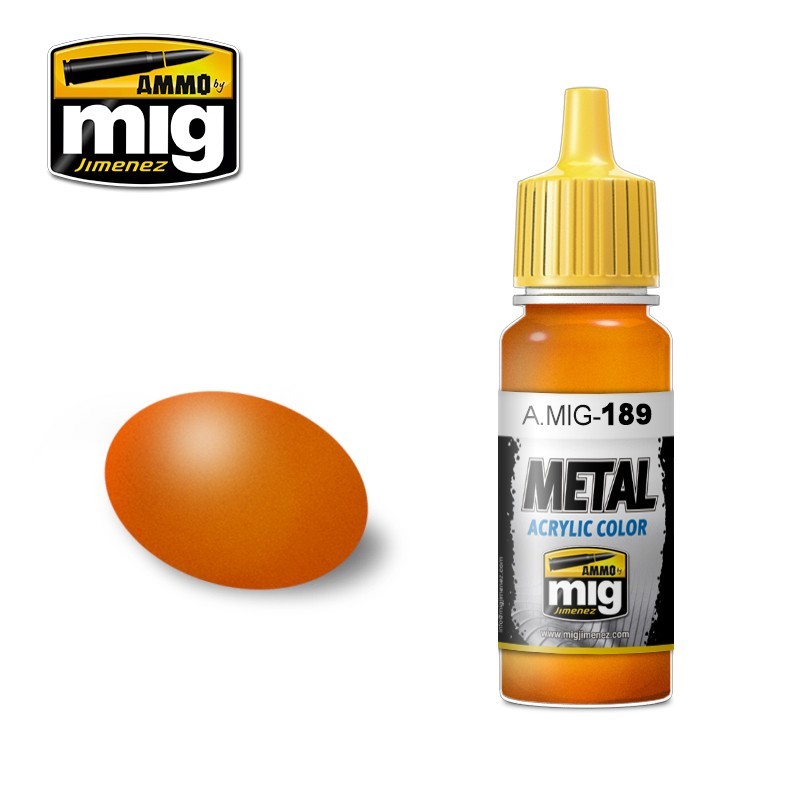 Краска акриловая METALLIC ORANGE (металлический оранжевый) (Ammo Mig) (17ml)
