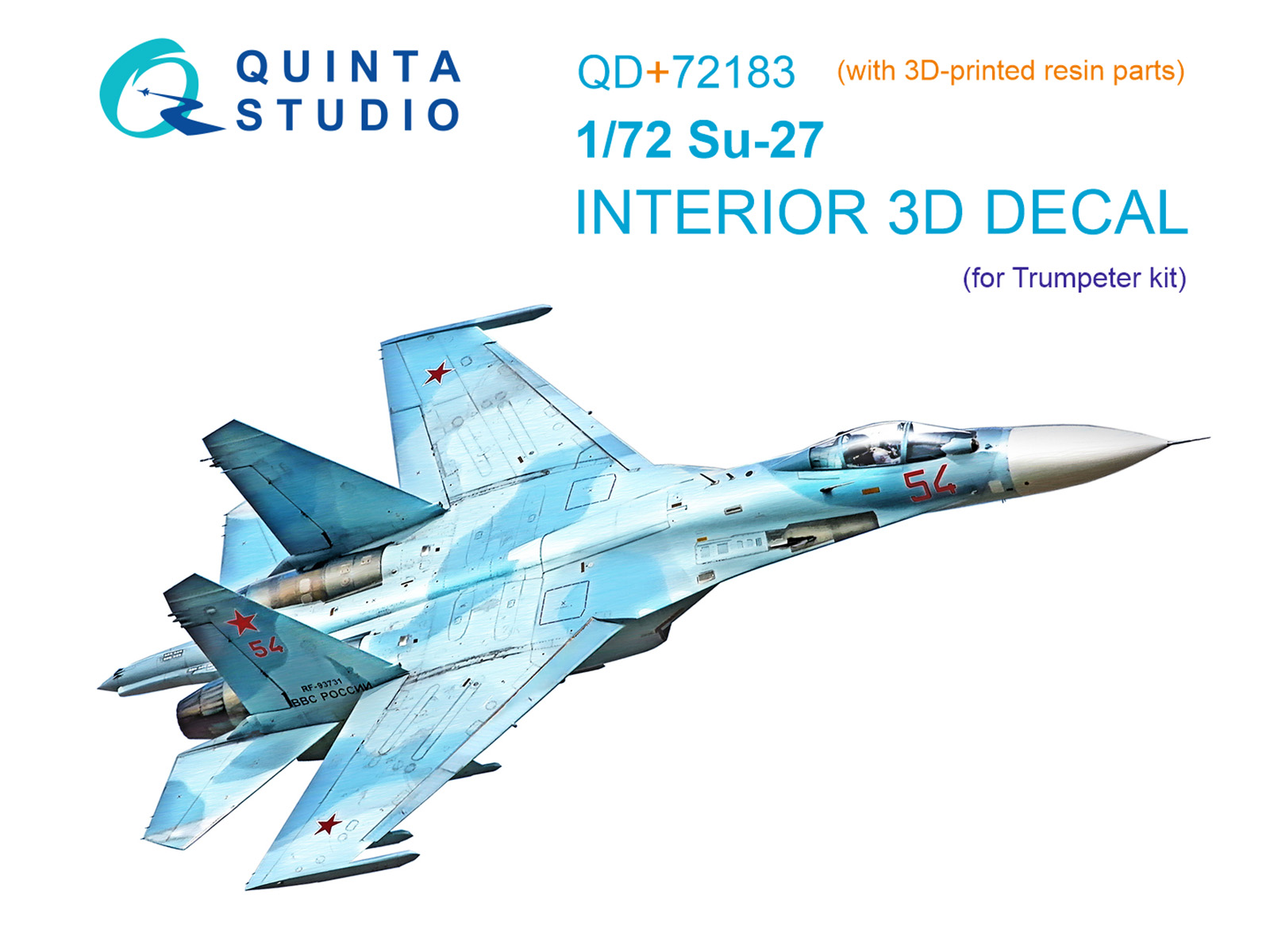 3D Декаль интерьера кабины Су-27 (Trumpeter) (с 3D-печатными деталями)