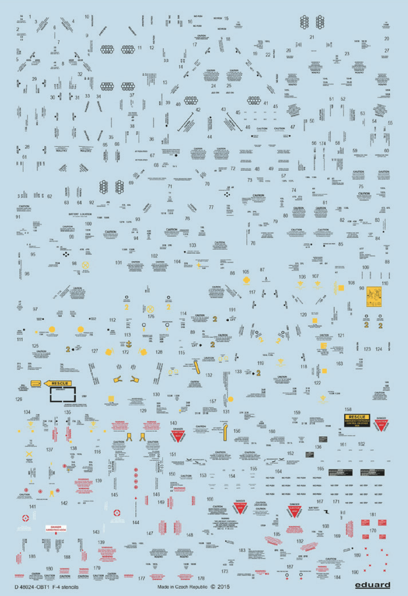 Декаль 1/48 F-4B stencils (TAM)