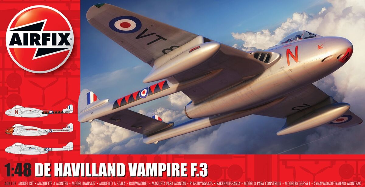Сборная модель 1/48 de Havilland Vampire F.3 (Airfix)