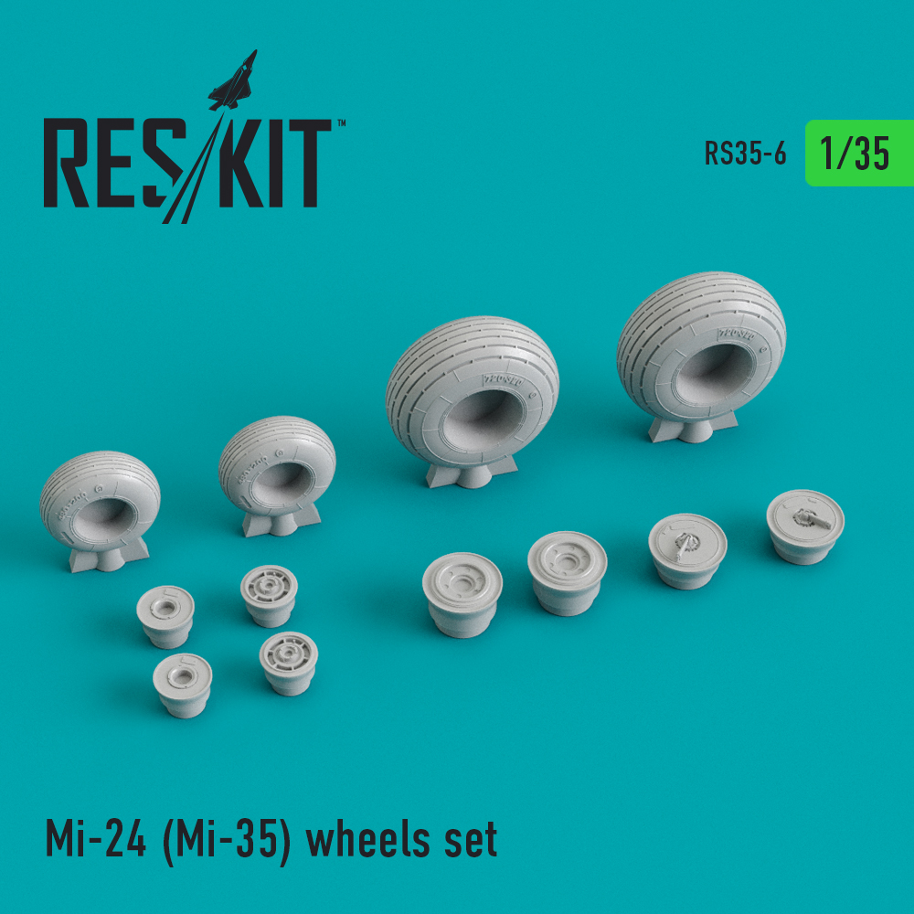 Дополнения из смолы 1/35 Набор колес для Ми-24 (Ми-35) (Trumpeter) (Reskit)