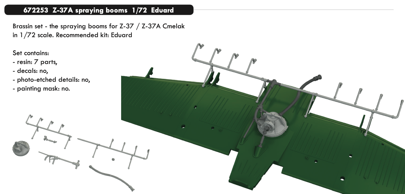 Дополнения из смолы 1/72 Let Z-37A spraying booms (designed to be used with Eduard kits)