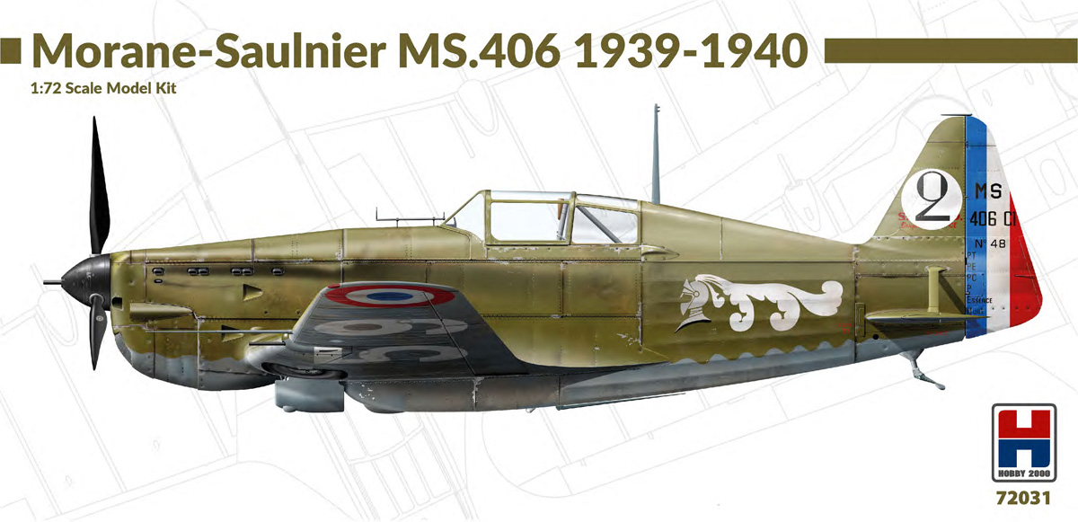 Сборная модель 1/72 Morane-Saulnier MS.406C1 1939-40 - Hasegawa kit + Cartograf decals (Hobby 2000)