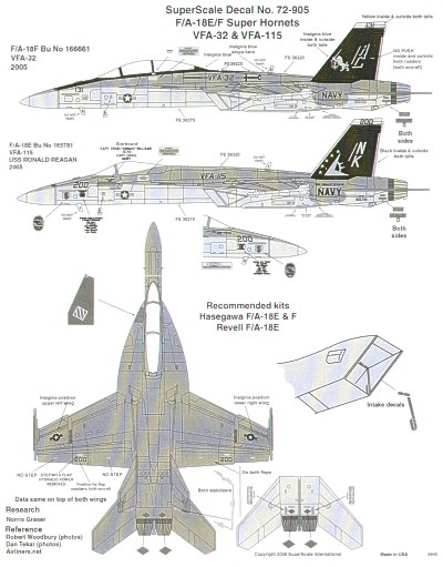 Декаль 1/72 Boeing F/A-18E F/A-18F Super Hornets (2) (Microscale)