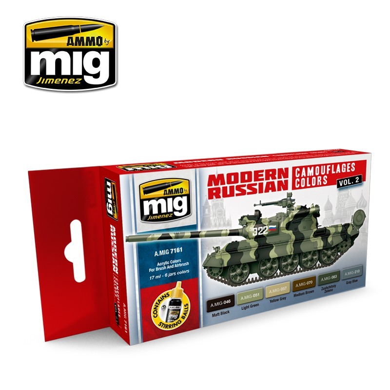 Набор акриловых красок Modern Russian Camouflages Colors Vol. 2 (Ammo Mig) (6x17ml)
