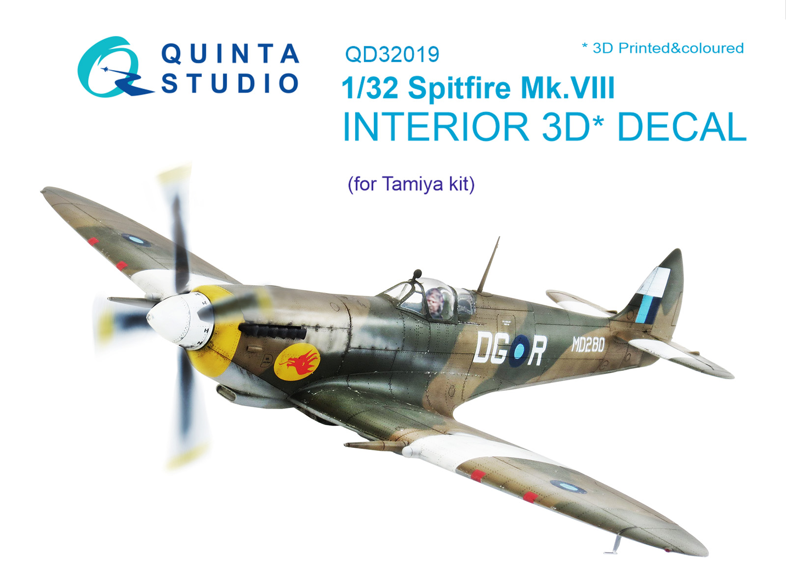 3D Декаль интерьера кабины Spitfire Mk.VIII (для модели Tamiya)