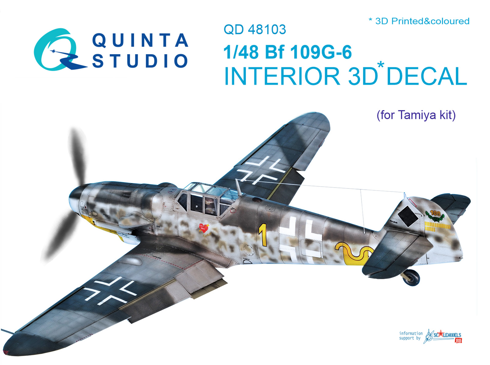 3D Декаль интерьера кабины Bf 109G-6 (для модели Tamiya)