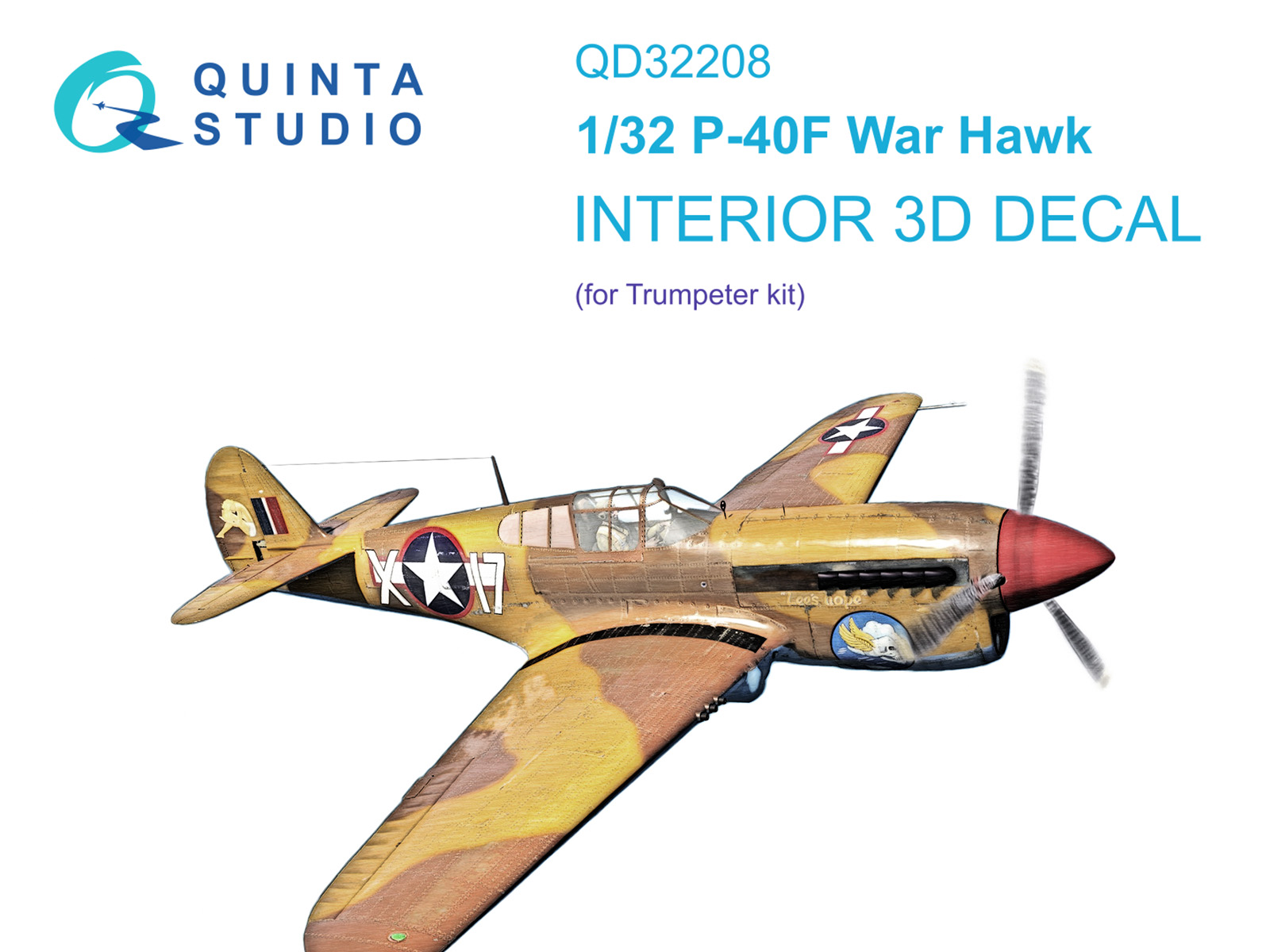3D Декаль интерьера кабины P-40F WarHawk (Trumpeter)