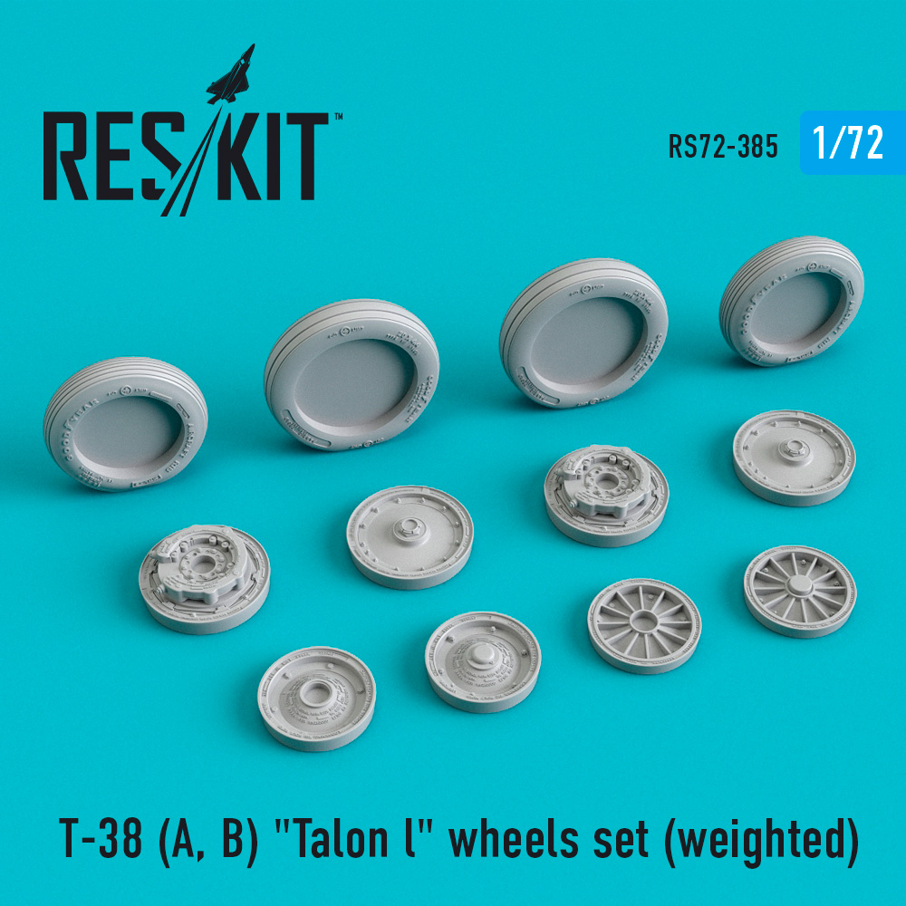 Дополнения из смолы 1/72 Northrop T-38A/T-38B) Talon l wheels set (weighted) (ResKit)