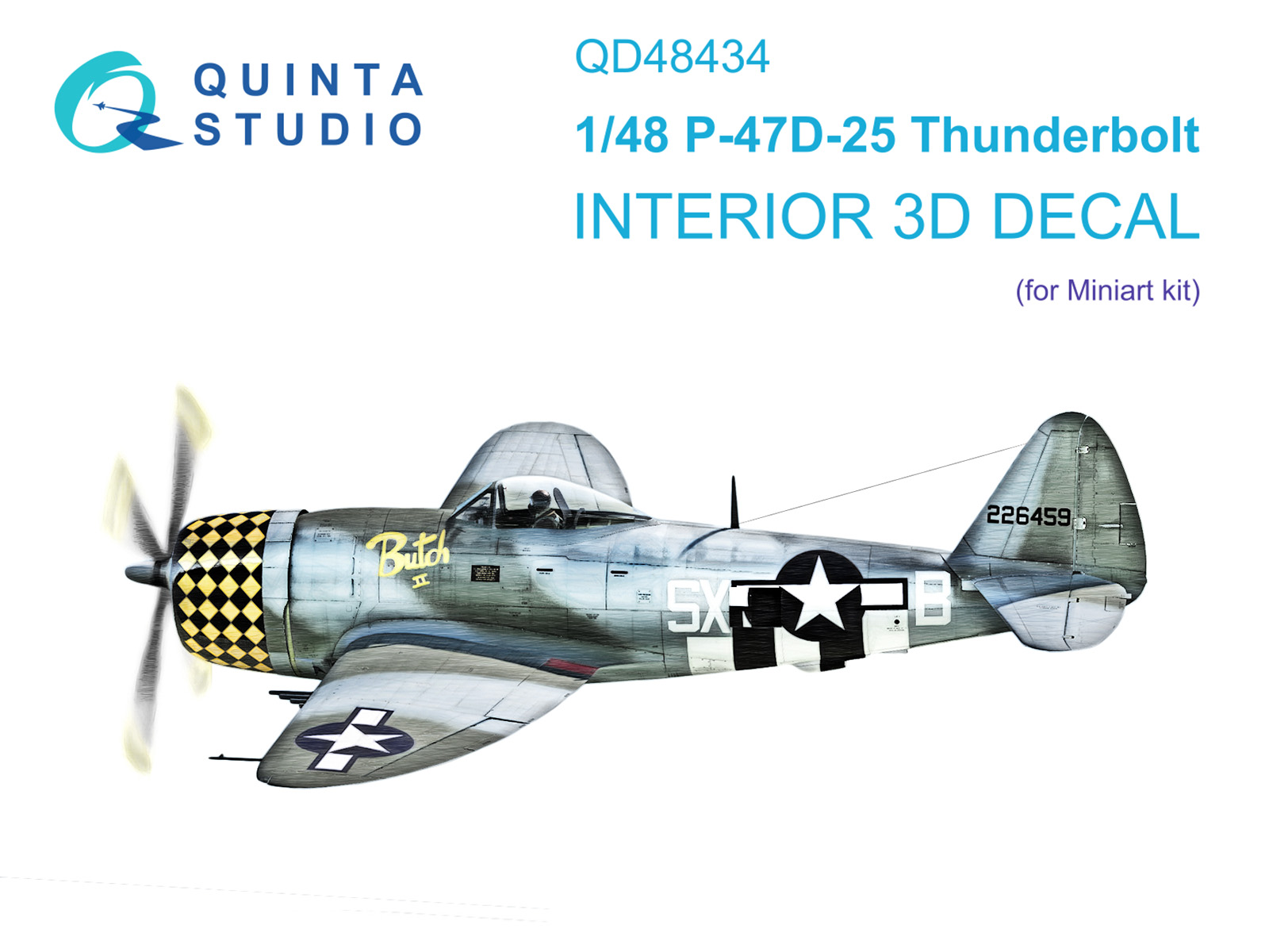 3D Декаль интерьера кабины P-47D-25 Thunderbolt (Miniart)