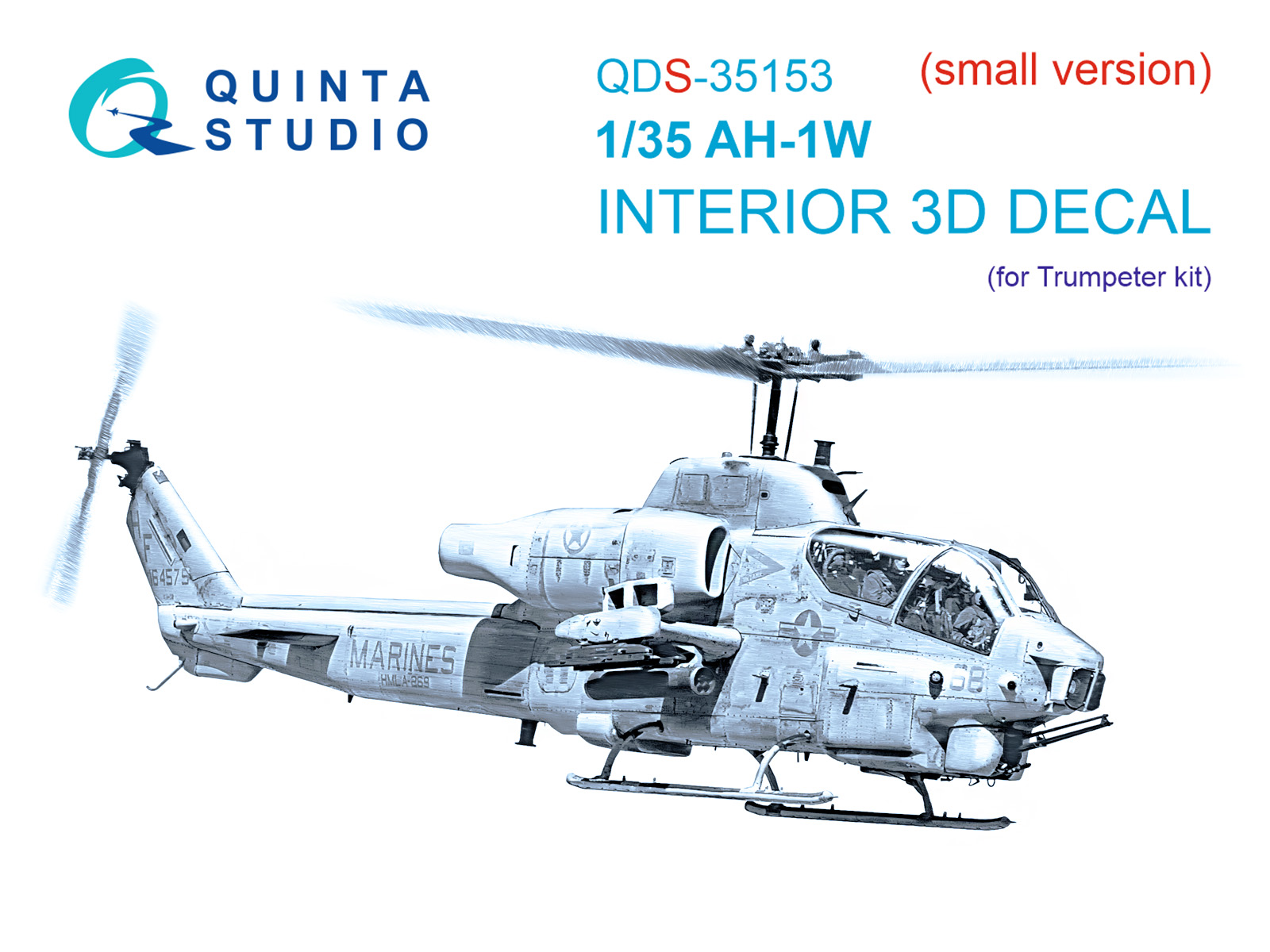 3D Декаль интерьера кабины AH-1W (Trumpeter) (Малая версия)