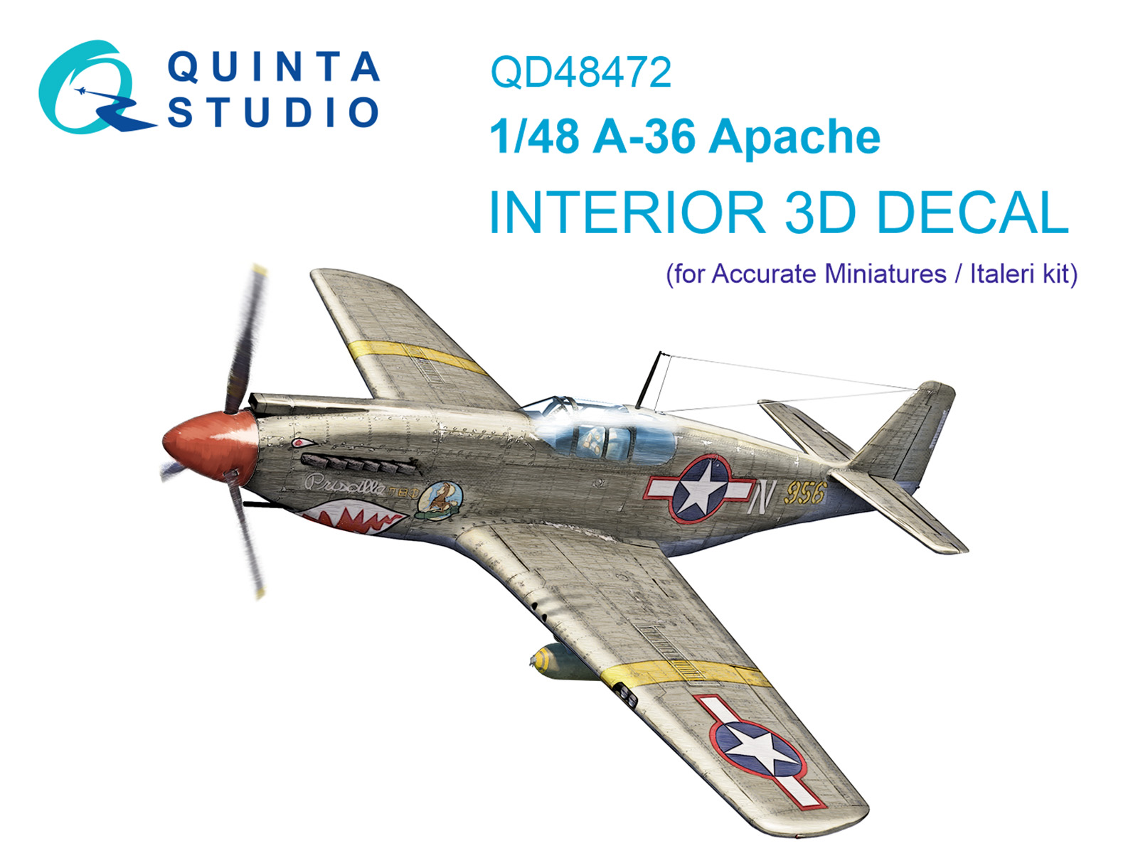 3D Декаль интерьера кабины A-36 (Accurate Miniatures/Italeri)