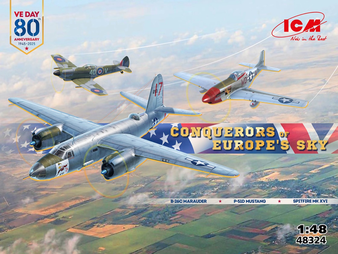 Сборная модель 1/48 Conquerors of Europe's Sky (3 kits) (ICM)