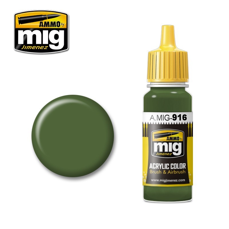 Краска акриловая OLIVGRUN BASE (Оливково-зеленый базовый) (Ammo Mig) (17ml)