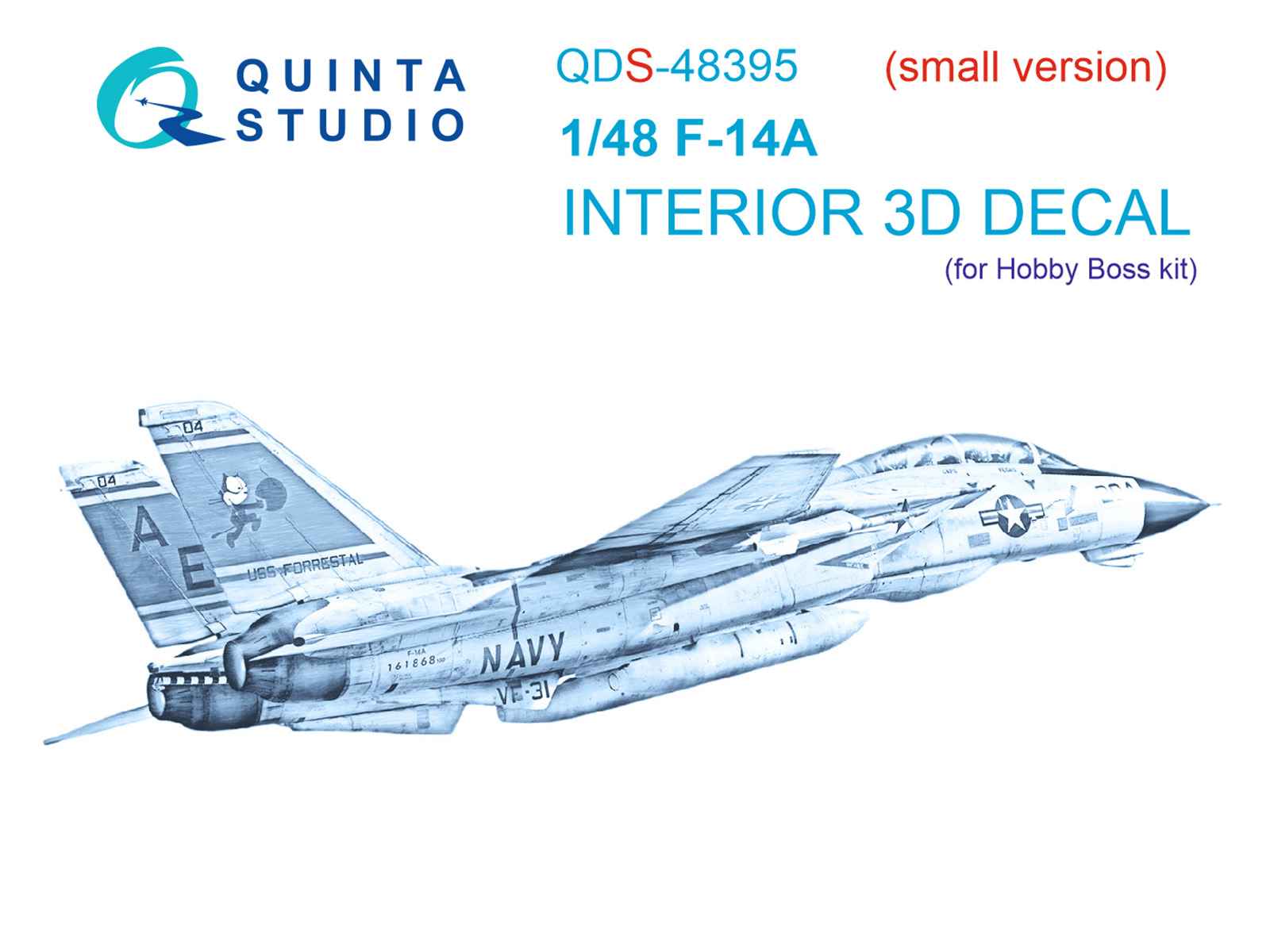 3D Декаль интерьера кабины F-14A (Hobby Boss) (Малая версия)