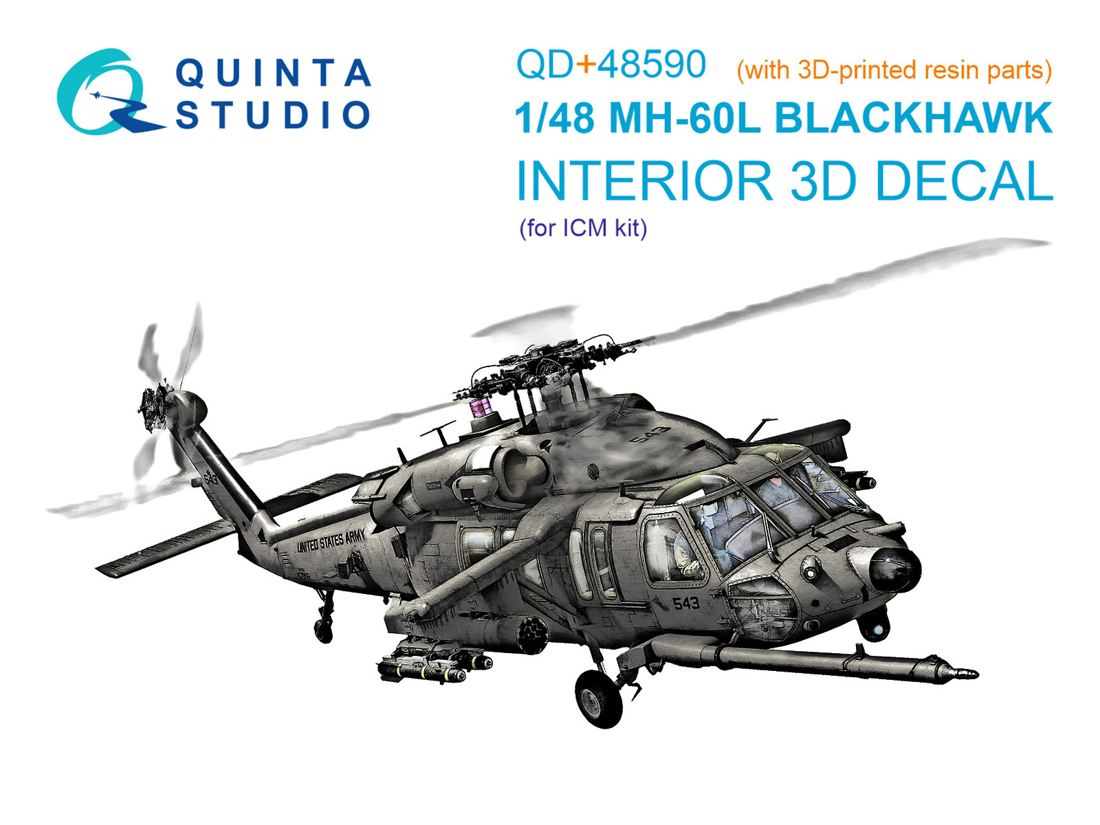 3D Декаль интерьера кабины MH-60L Blackhawk (ICM) (с 3D-печатными деталями)