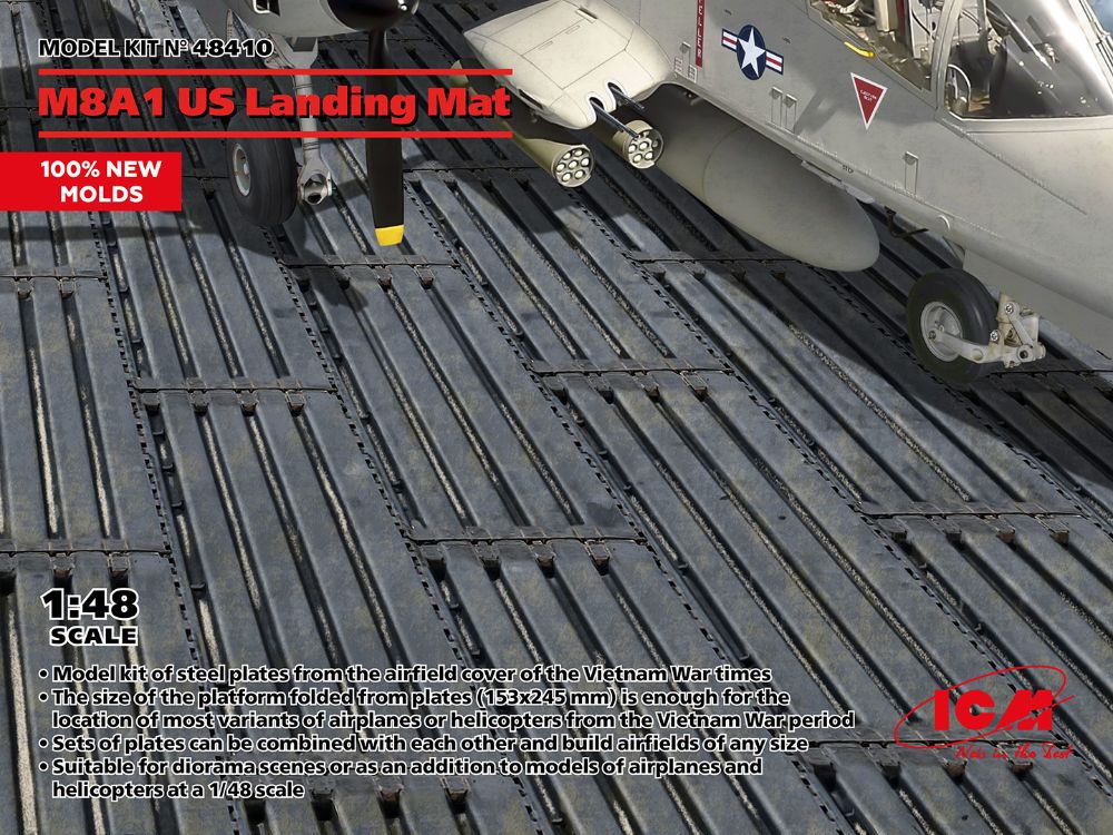 Основание для диорам 1/48 M8A1 US Landing Mat (153x245 mm) (ICM)
