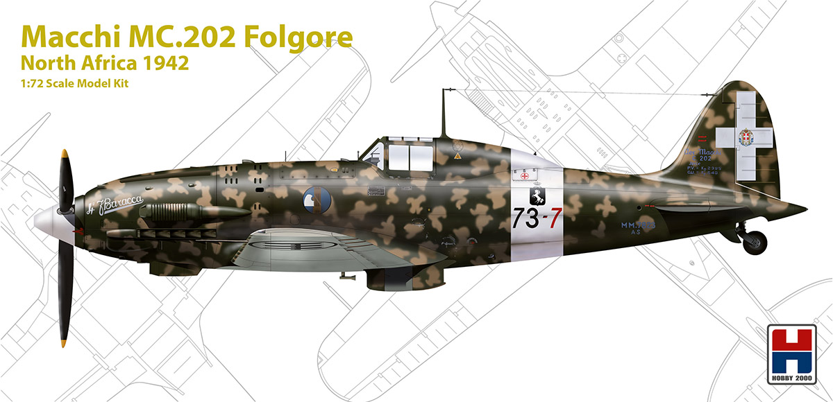Сборная модель 1/72 Macchi C.202 Folgore North Africa 1942 (Hobby 2000)