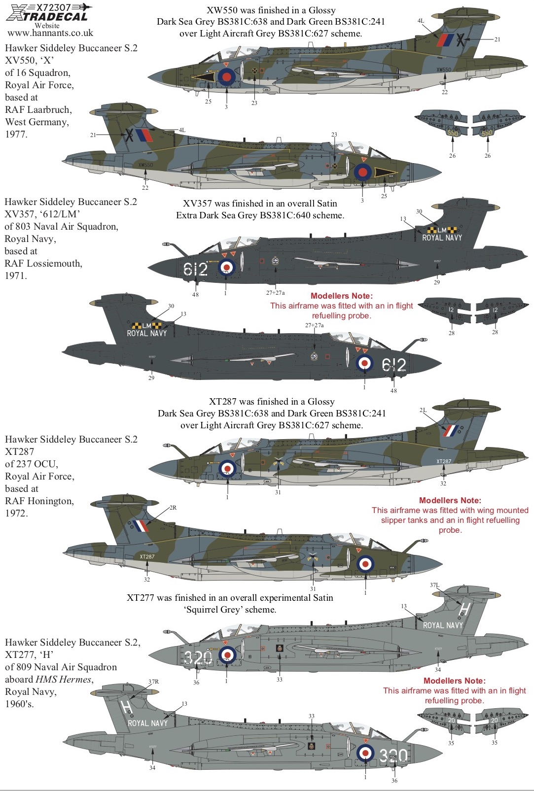 Декаль 1/72 Blackburn Buccaneer S.2 Collection Part.1 (10) (Xtradecal)