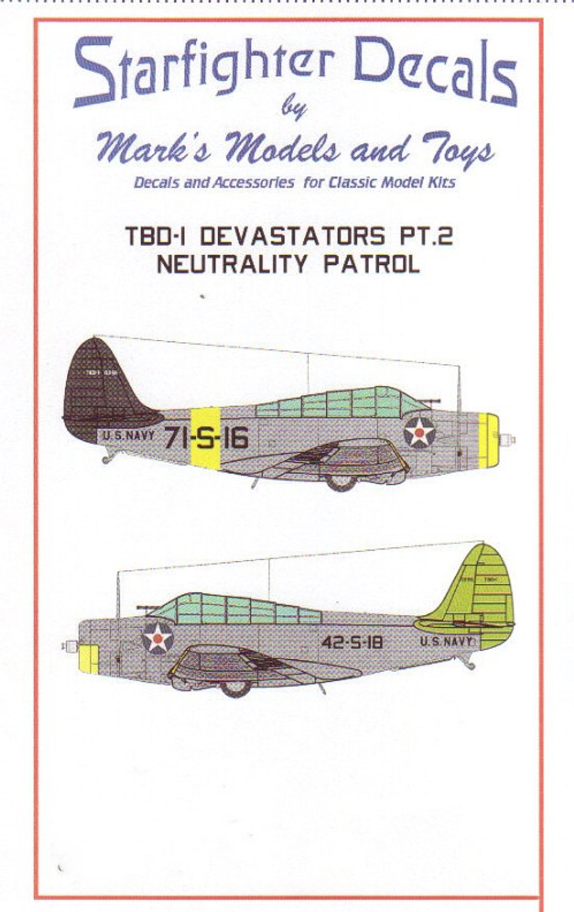 Декаль 1/72 TBD-1 Devastators Pt.2 Neutrality Patrol (Starfighter Decals)