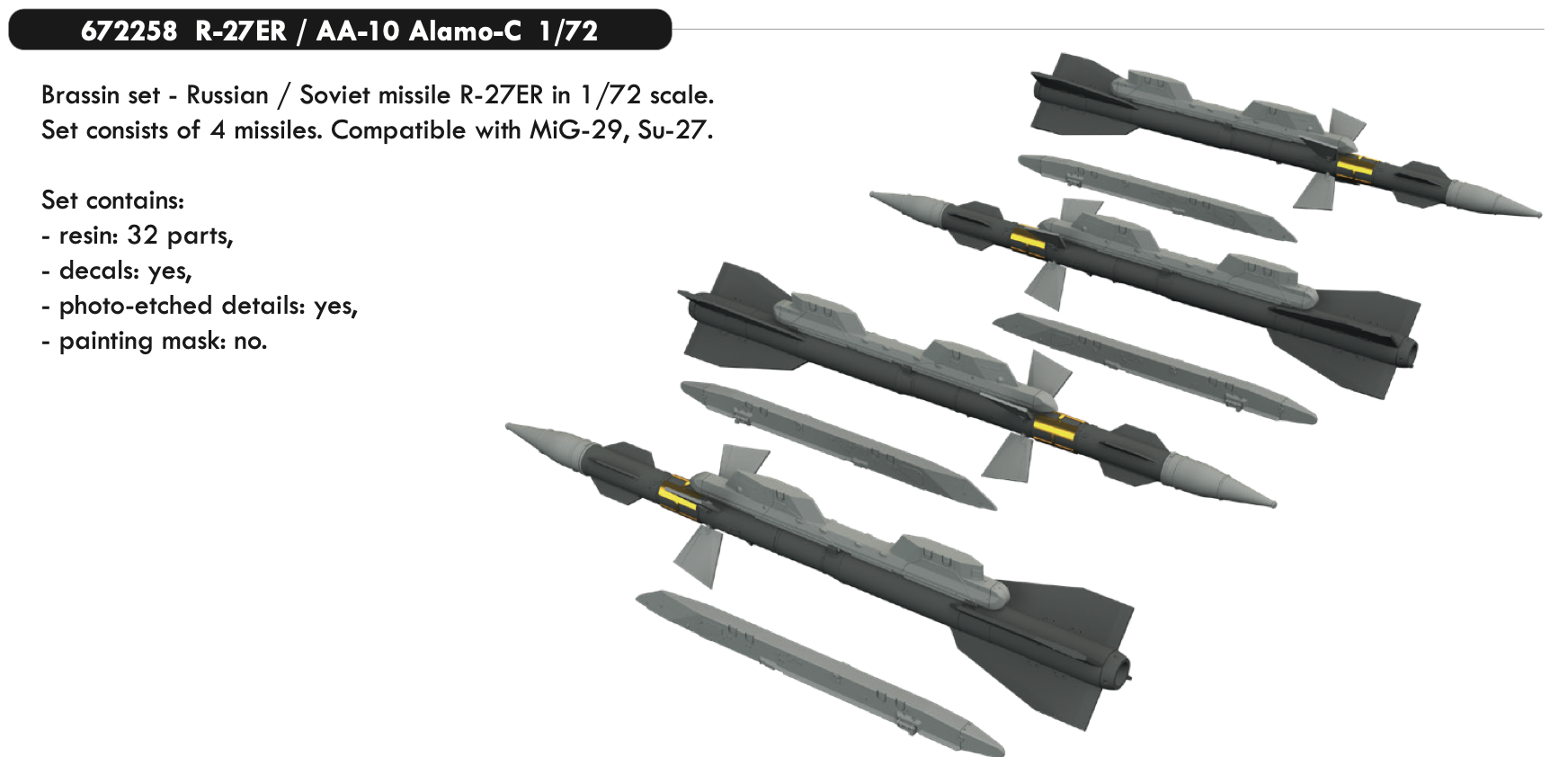 Дополнения из смолы 1/72 Ракеты R-27ER / AA-10 Alamo-C 