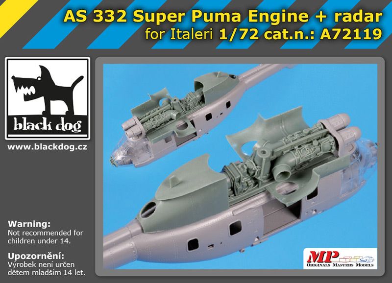 Дополнения из смолы 1/72 Двигатель + радар Aerospatiale AS-332 Super Puma (Italeri)