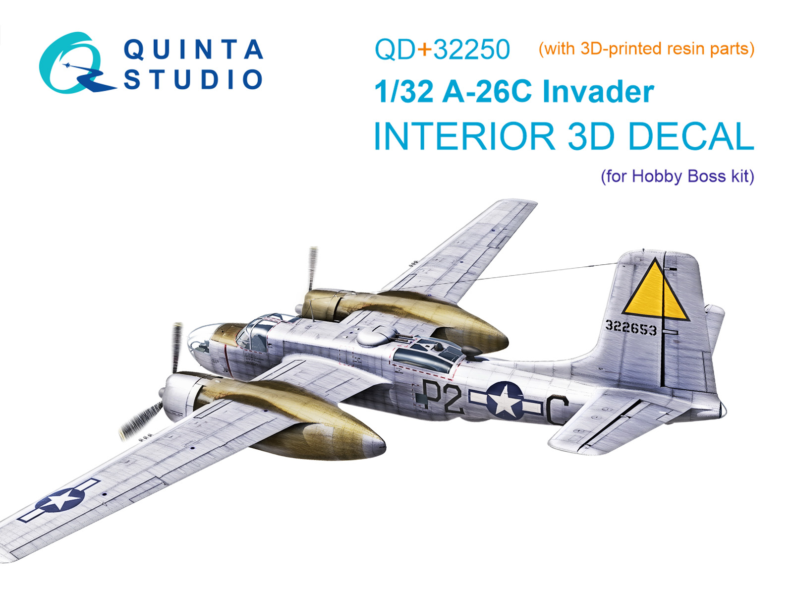 3D Декаль интерьера кабины A-26C Invader (Hobby Boss) (с 3D-печатными деталями)