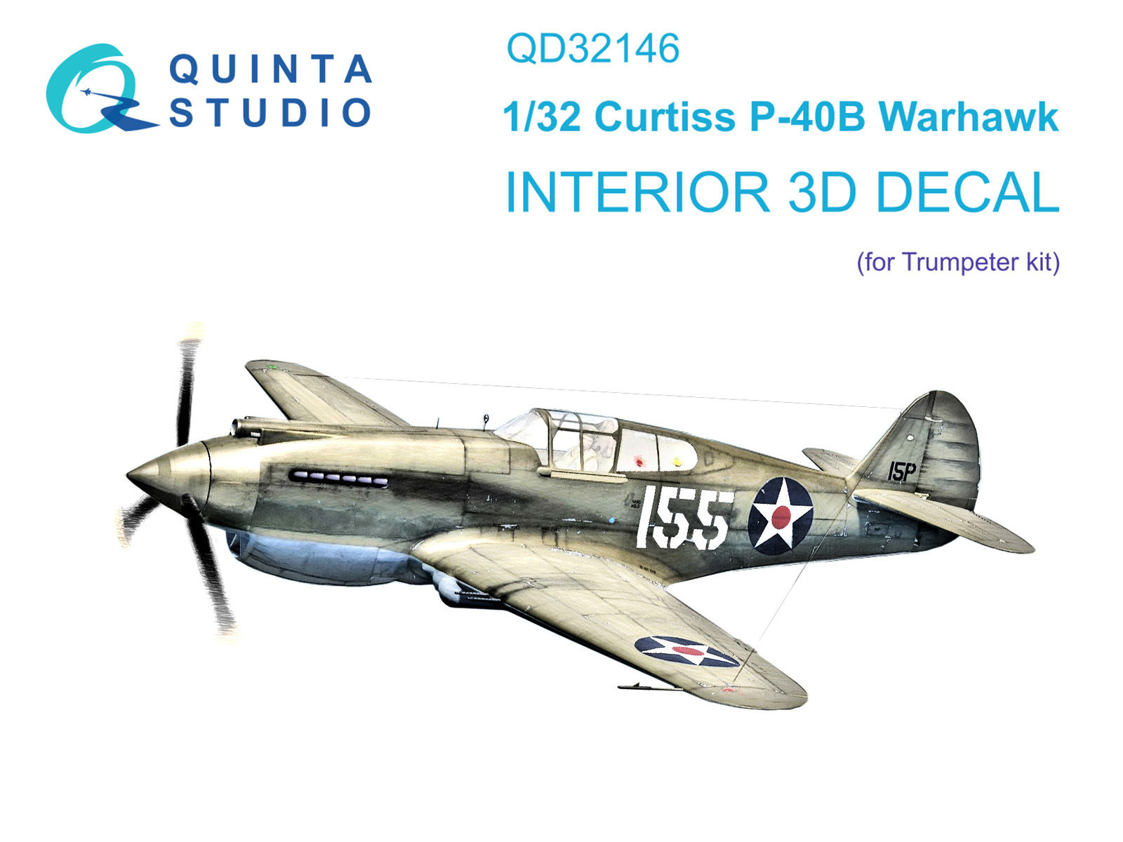 3D Декаль интерьера кабины P-40B Warhawk (Trumpeter)