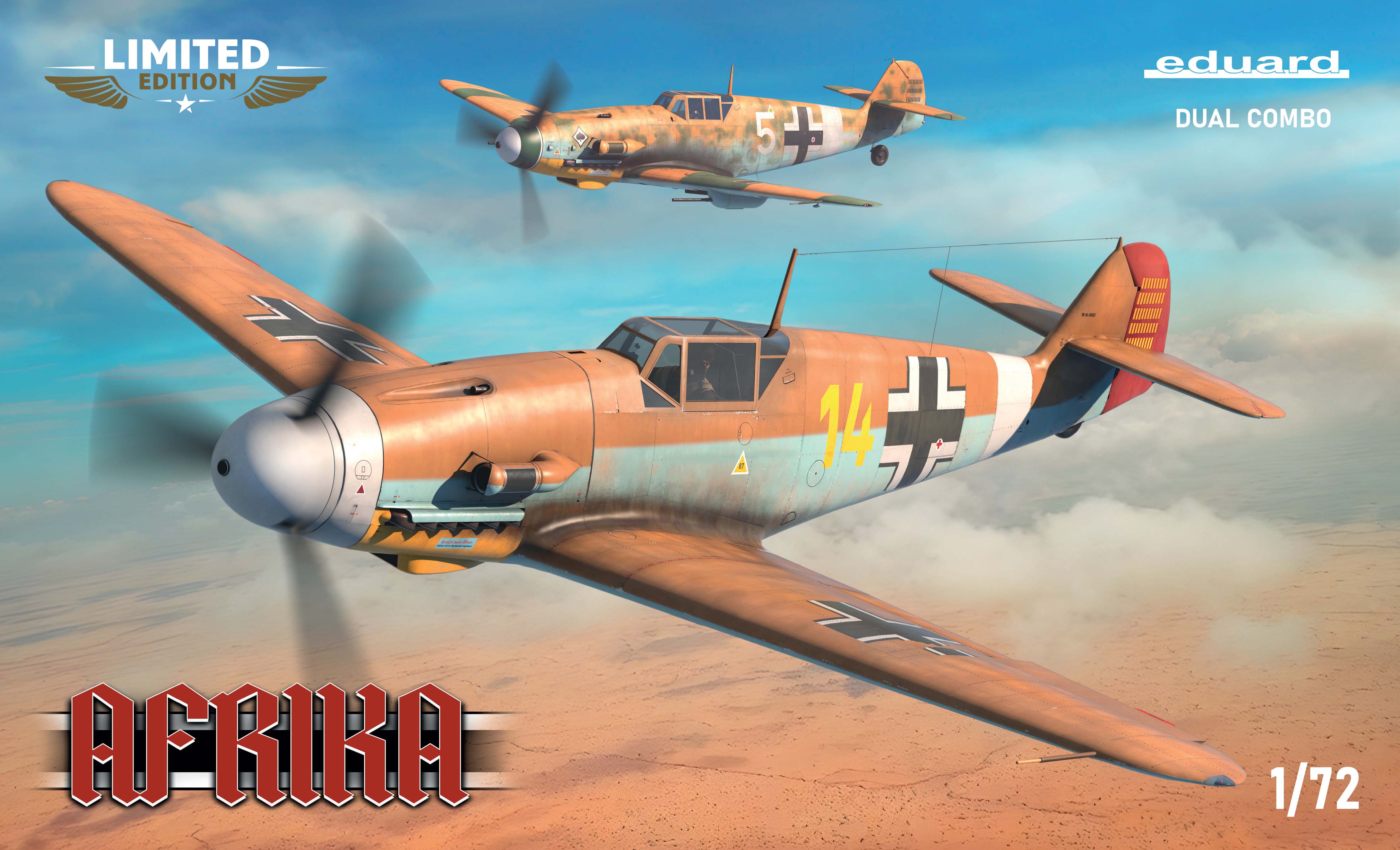 Сборная модель 1/72 Limited Edition AFRIKA - Messerschmitt Bf 109 (Dual Combo) (Eduard kits)
