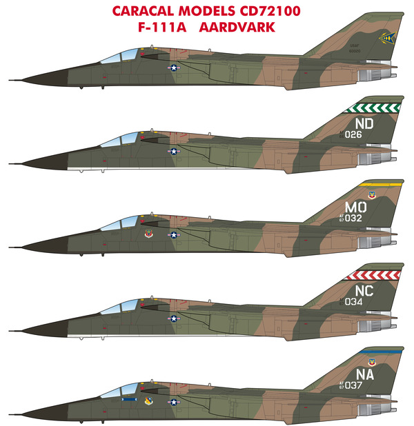Декаль 1/72 General-Dynamics F-111A Aardvark (Caracal Models)