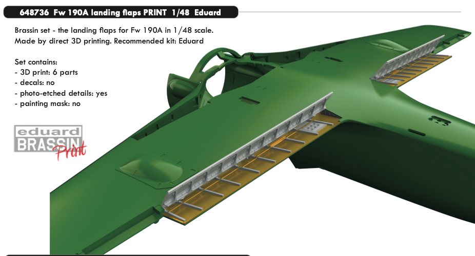 Дополнения из смолы 1/48 Закрылки Focke-Wulf Fw-190A (для модели Eduard)