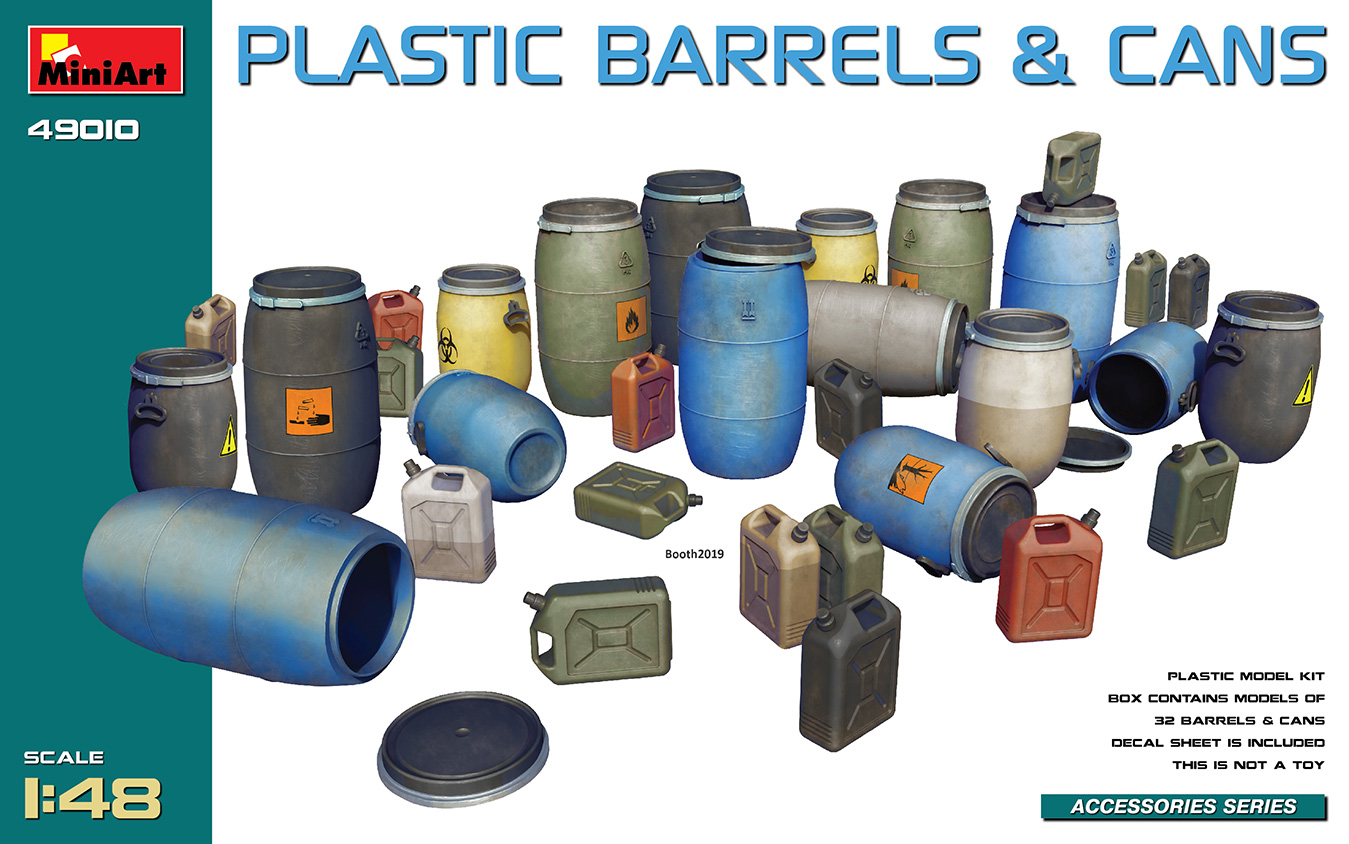 Основание для диорам 1/48 Plastic Barrels & Cans (32 pcs., incl. decal) (MiniArt)