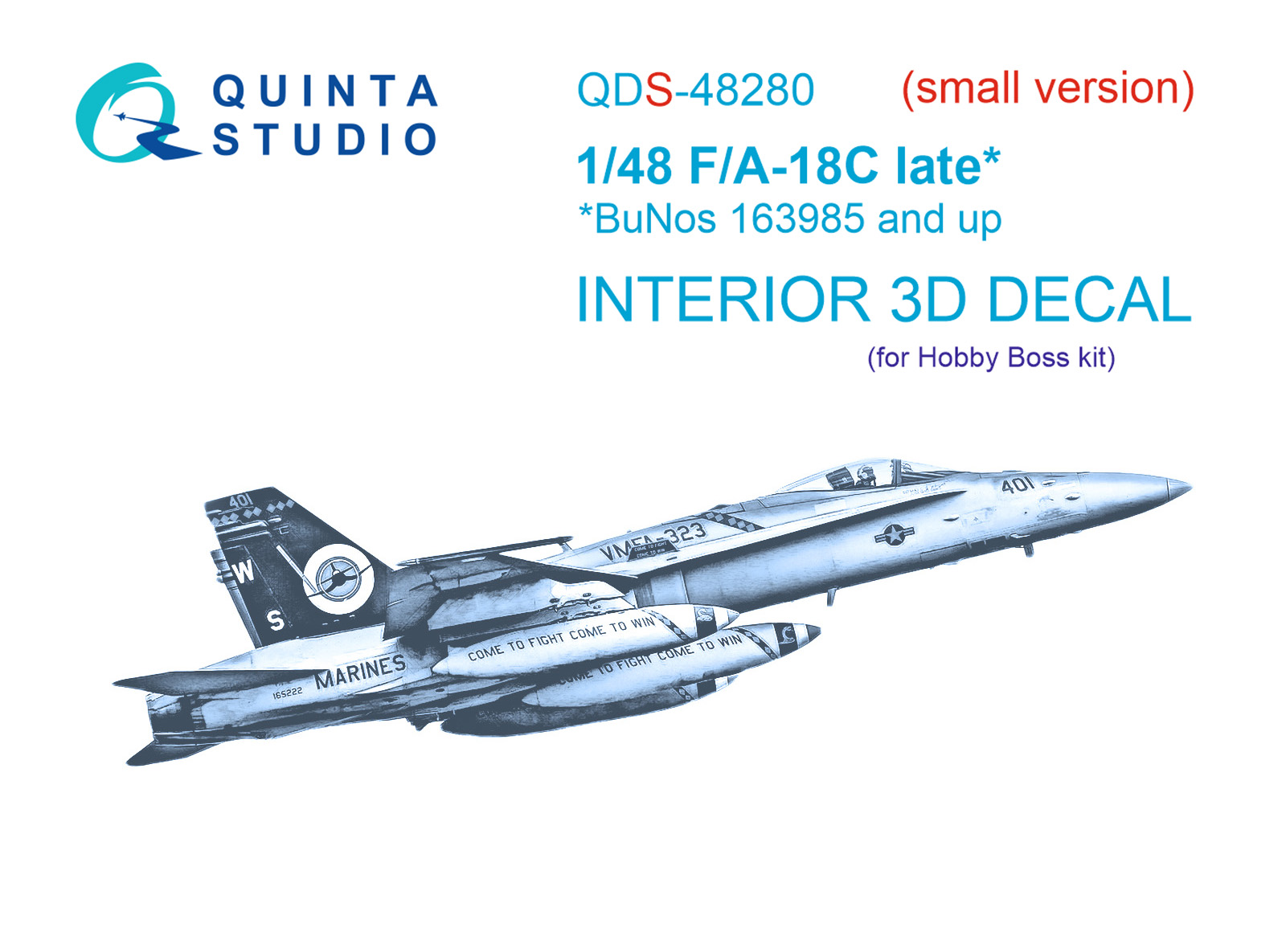 3D Декаль интерьера кабины F/A-18C late (HobbyBoss)(Малая версия)
