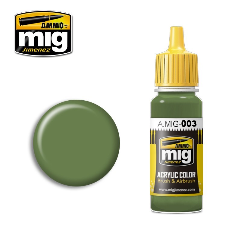 Краска акриловая Травяной зеленый  RAL 6011 (Ammo Mig) (17ml)