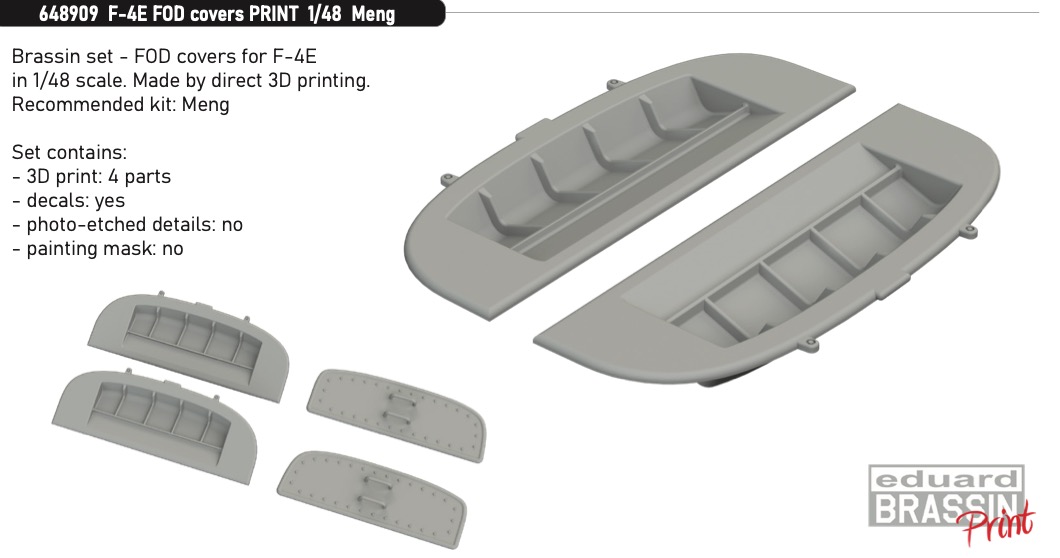 Дополнения из смолы 1/48 McDonnell F-4E Phantom FOD covers (для модели Meng Model) 