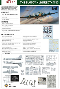 Сборная модель 1/48 B-17F Flying Fortress (The Bloody Hundredth 1943) (Eduard kits)