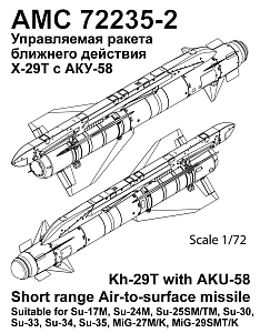 Дополнения из смолы 1/72 Авиационная управляемая ракета Х-29T с АKУ-58(Advanced Modeling)