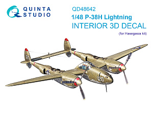 3D Декаль интерьера кабины P-38H Lightning (Hasegawa)
