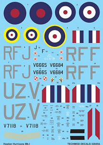 Декаль 1/32 Hawker Hurricane Mk.I (3) (Techmod)