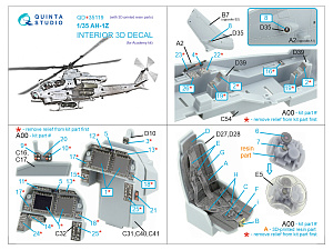 3D Декаль интерьера кабины AH-1Z (Academy) (с 3D-печатными деталями)