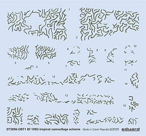 Декаль 1/72 Bf 109G tropical camoufl.scheme (EDU)