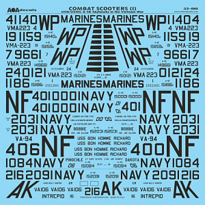 Декаль 1/32 Combat Scooters (1) USN/USMC Douglas A-4E Skyhawks in the Vietnam War.Part1 (AOA Decals)