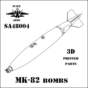 Дополнения из смолы 1/48 Авиационная бомба МК-82 (в комплекте 6 шт.) (Scale Arms)