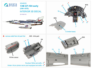 3D Декаль интерьера кабины CF-104 Early (Kinetic)